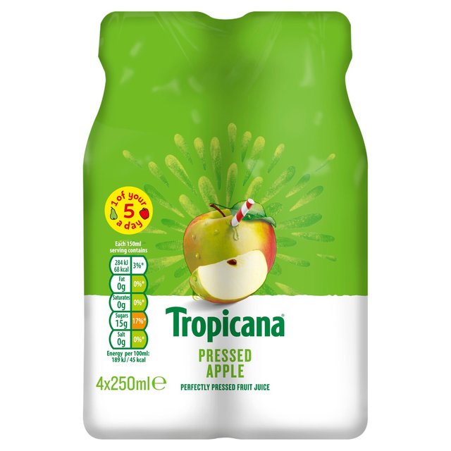 Tropicana Pressed Apple Fruit Juice 4 x 250ml GOODS M&S
