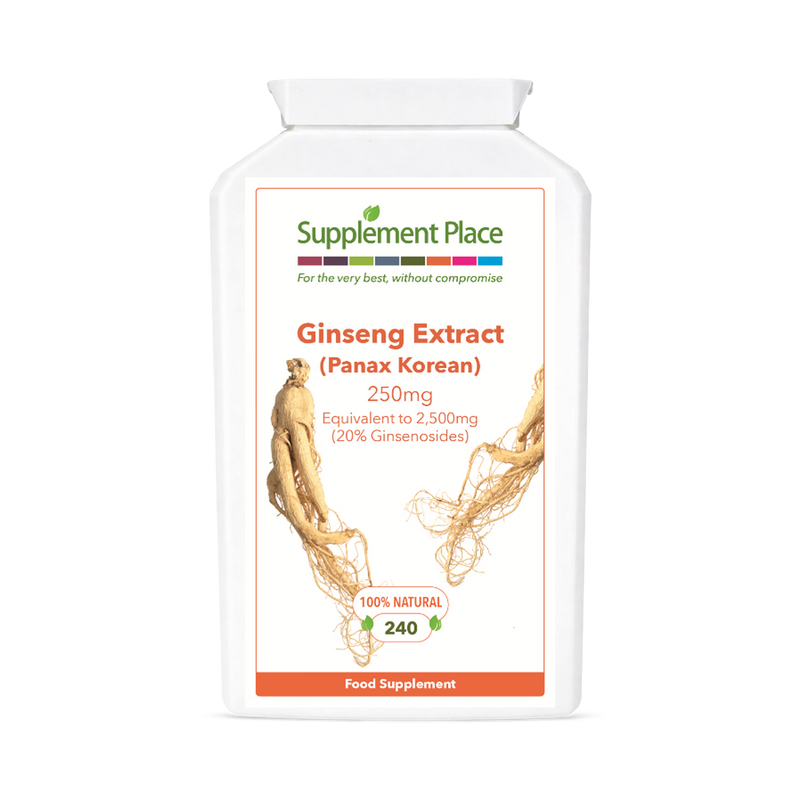 Supplement Place Panax Korean Ginseng supplement 20% ginsenosides 240 capsules, UK version