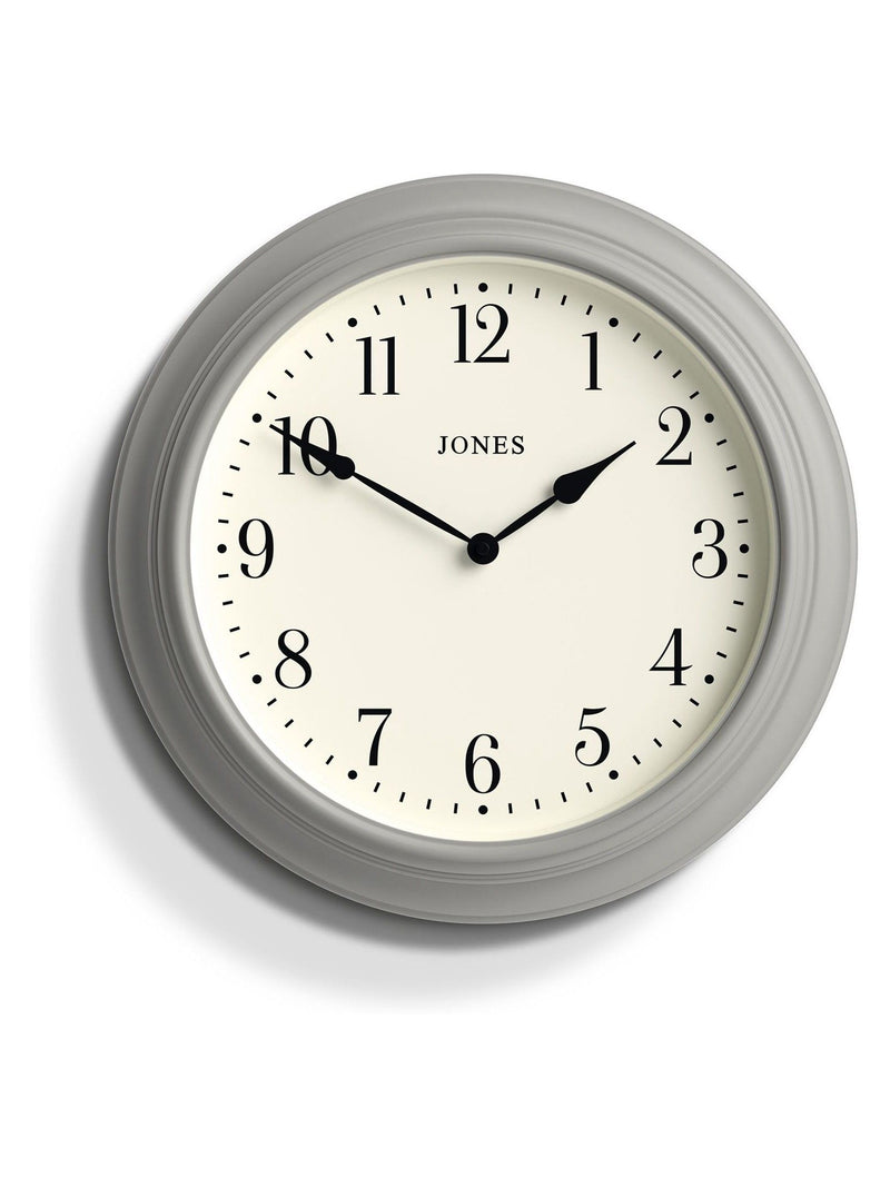 Jones Clocks grey classic wall clock, UK version