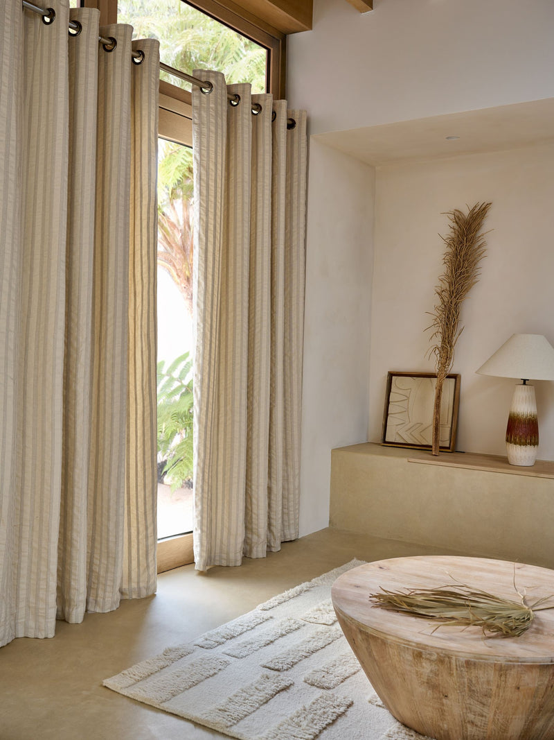 French Connection Zulu textured stripe eyelet curtain, imported from the UK
