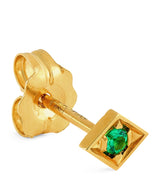 Harrods Azlee Yellow Gold and Emerald Lone Burst Single Stud Earring- Buy online at McGrocer