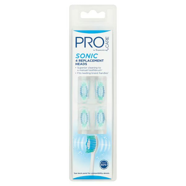 Superdrug ProCare Sonic Replacement Toothbrush Heads 4 Pack (British brand)