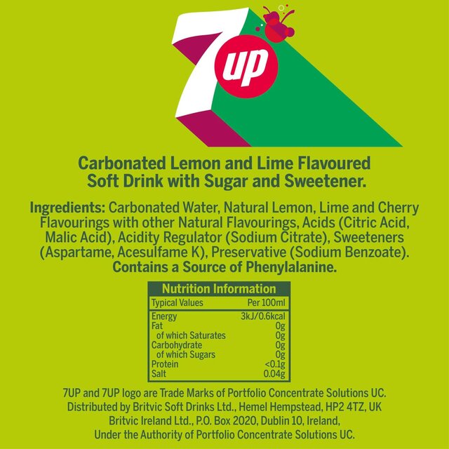 7UP Zero Cherry Lemon and Lime.   2L - McGrocer