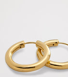 Monica Vinader medium gold vermeil hoop earrings 24mm, imported from the UK