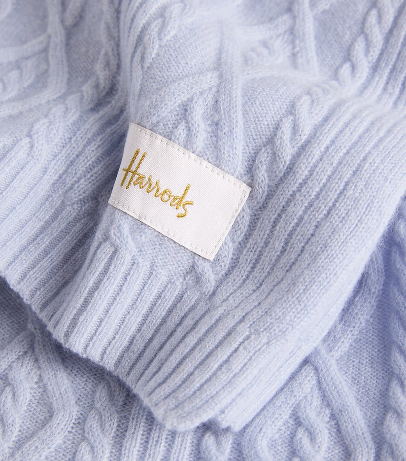 Harrods pure cashmere shawl with pointelle design, UK version