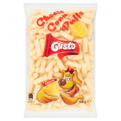 Gusto cheese corn puffs 100g, UK version