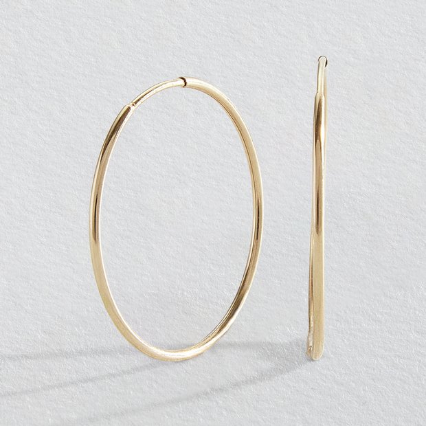 Revere 9ct yellow gold hoop earrings 25mm, UK version