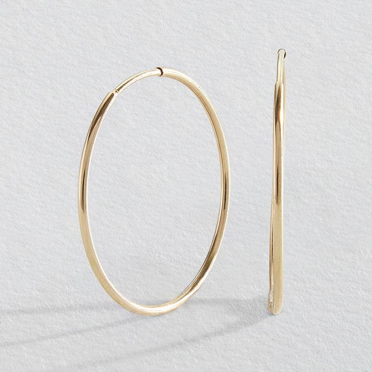 Revere 9ct yellow gold hoop earrings 25mm, UK version