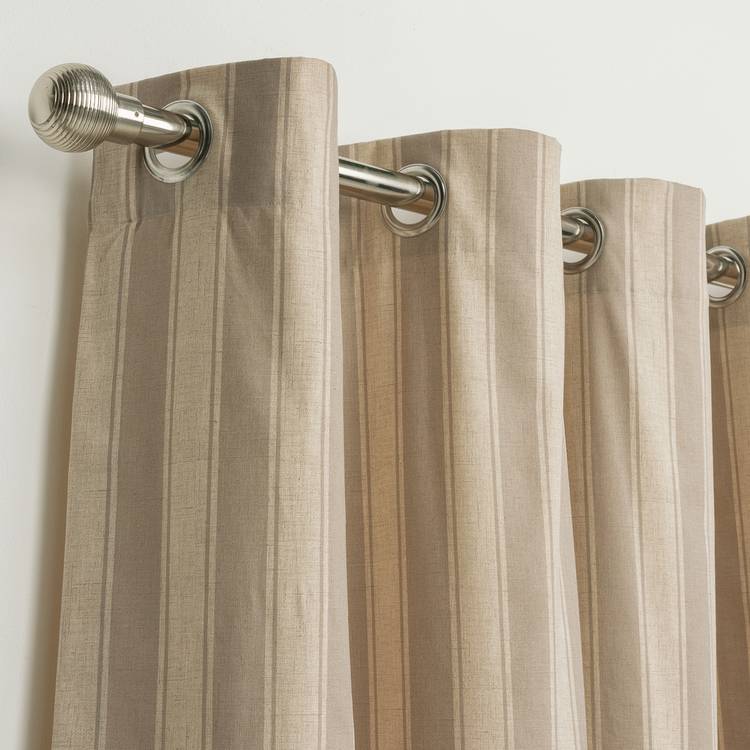 Habitat blackout eyelet curtains neutral stripe 168x229cm, UK version