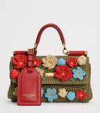 Dolce&Gabbana woven My Sicily top-handle bag with floral appliqué (British brand)