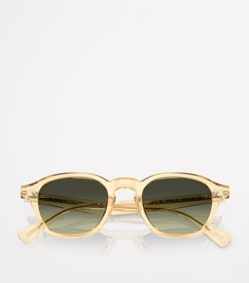 Oliver Peoples square Eyles sunglasses with mirrored lenses, imported from the UK