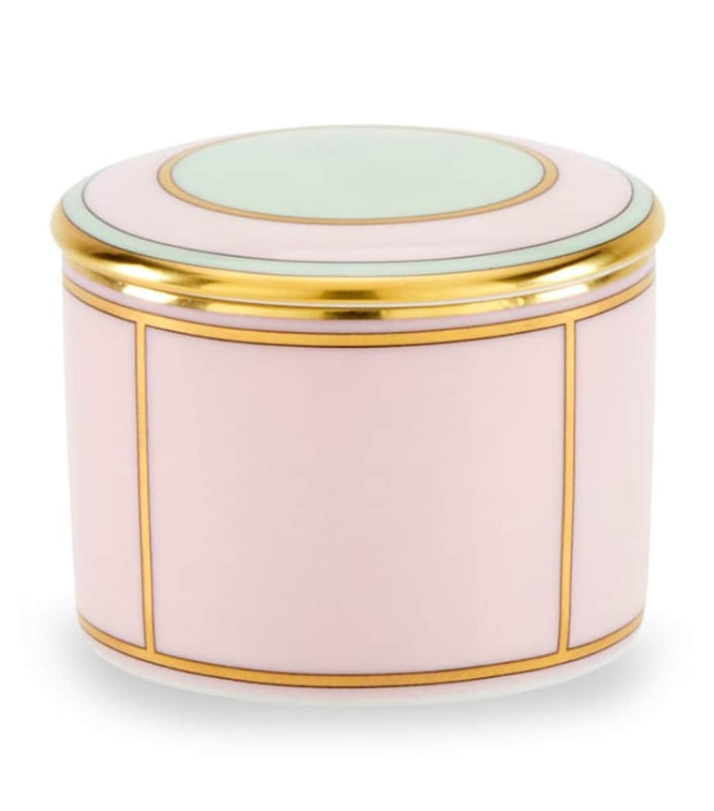 GINORI 1735 porcelain trinket box in Rosa color, UK version