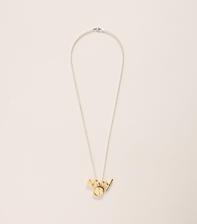 Tilly Sveaas gold-plated Moi + Toi cluster necklace - British product
