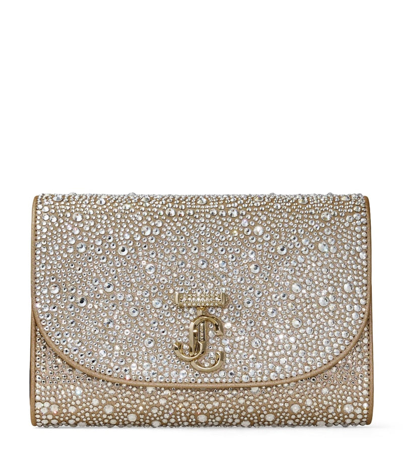 Jimmy Choo crystal-embellished curve clutch bag - British product