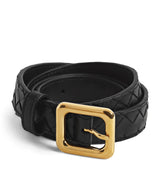 Harrods Bottega Veneta Calfskin Intrecciato Leather Belt- Buy online at McGrocer