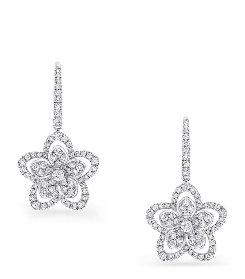 Graff diamond wild flower earrings 18kt white gold - British product