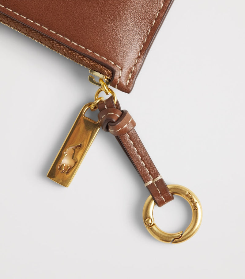 Polo Ralph Lauren leather zipped card holder H7cm x W11.5cm, imported from the UK