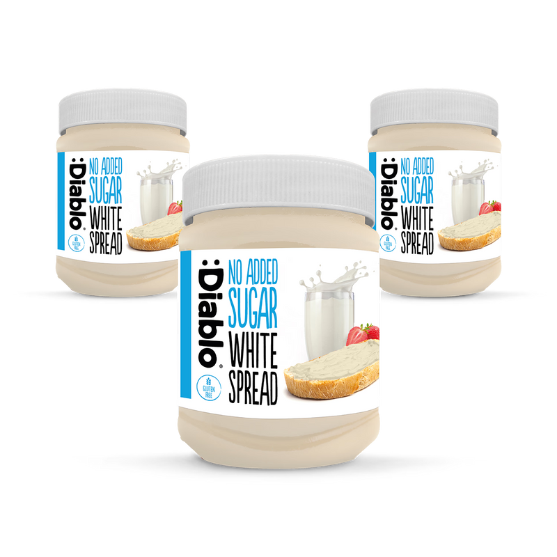 Diablo white chocolate spread no added sugar 350g pack - British product