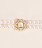 Self-Portrait crystal and faux pearl choker, British brand