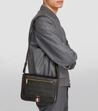 Thom Browne pebbled leather reporter bag - British product