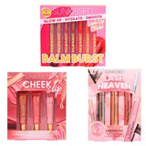 Sunkissed beauty gift set including lash serum, lip balms, cheek tint (British brand)