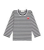 Comme Des Garçons Cotton Stripe Heart Logo T-Shirt (2-6 Years)