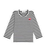 Comme Des Garçons Cotton Stripe Heart Logo T-Shirt (2-6 Years)