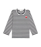 Comme Des Garçons Cotton Stripe Heart Logo T-Shirt (2-6 Years)
