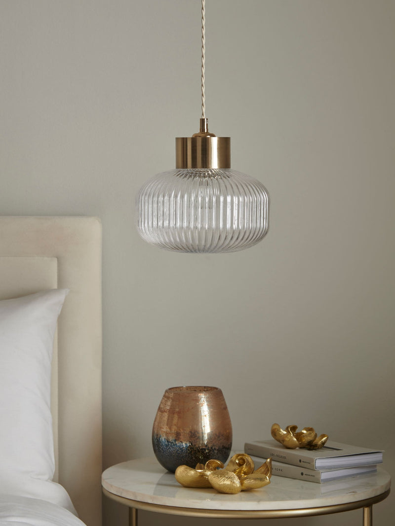 Clear Lexington Easy Fit lamp shade, imported from the UK