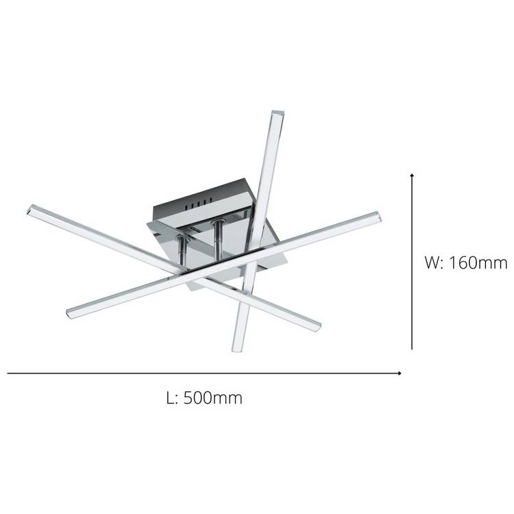 Eglo Lasana LED ceiling light chrome finish, UK version