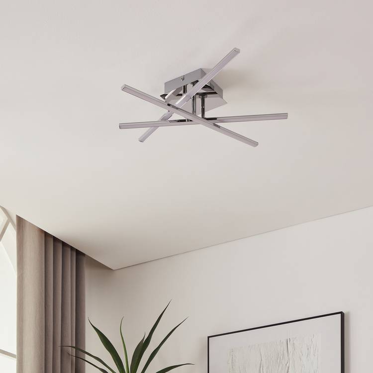 Eglo Lasana LED ceiling light chrome finish, UK version