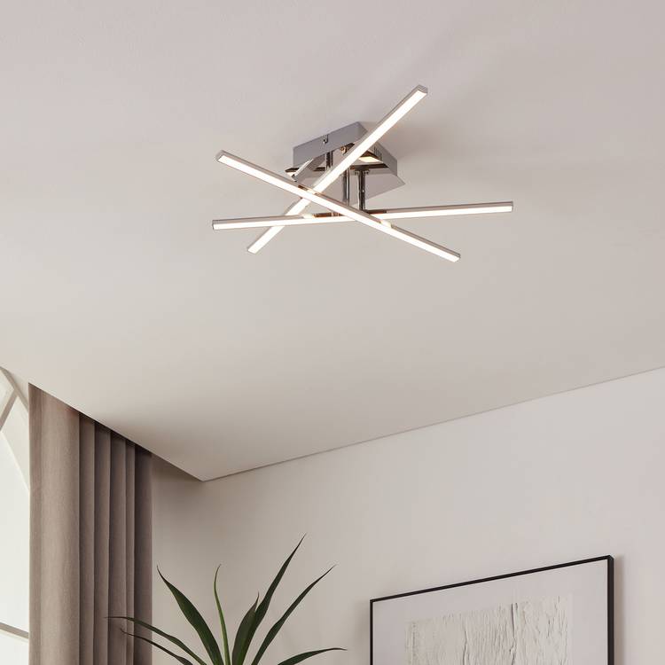 Eglo Lasana LED ceiling light chrome finish, UK version