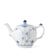 Harrods Royal Copenhagen Blue Fluted Plain Half Lace Porcelain Teapot 700ml- Buy online at McGrocer