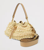 Jimmy Choo medium cinch raffia beaded bucket bag - British product