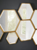 Gold honeycomb decorative wall mirror 152cm x 55.5cm, UK version