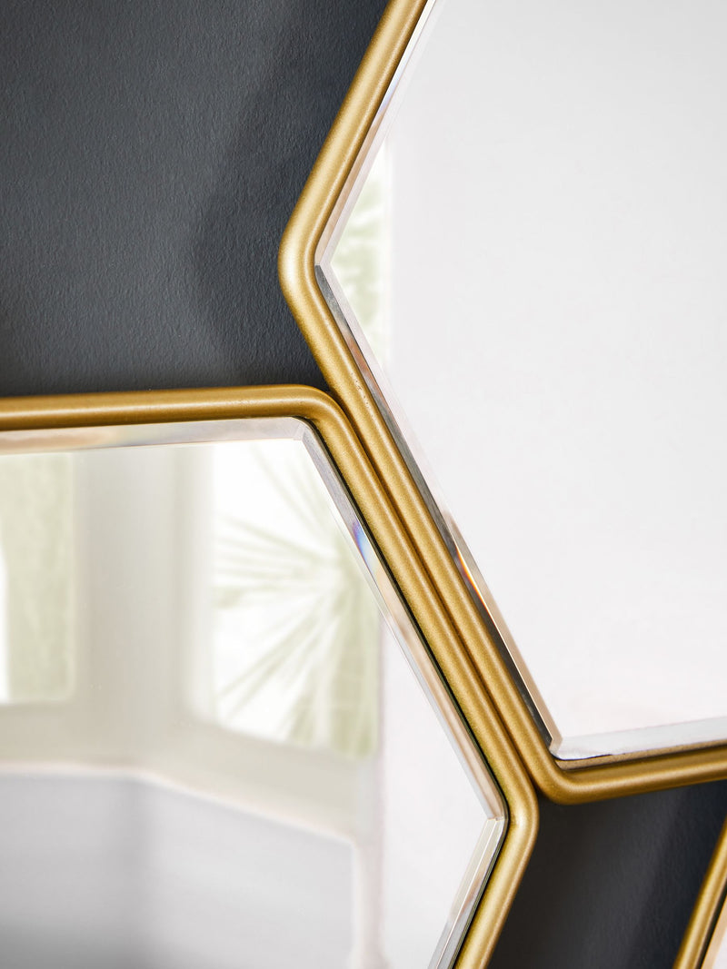 Gold honeycomb decorative wall mirror 152cm x 55.5cm, UK version