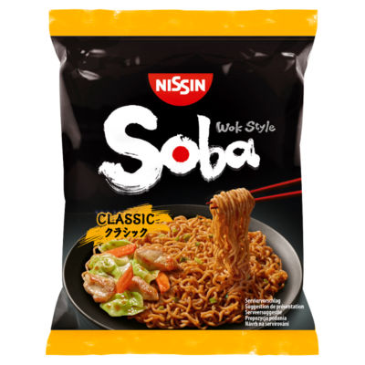 Nissin Soba Instant Wok Noodles 109g, imported from the UK