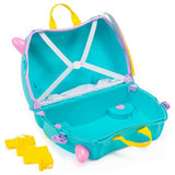 Trunki Una Unicorn ride-on suitcase turquoise, UK version