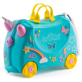 Trunki Una Unicorn ride-on suitcase turquoise, UK version