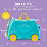 Trunki Una Unicorn ride-on suitcase turquoise, UK version