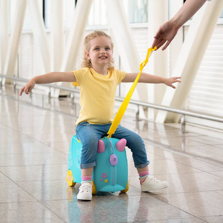 Trunki Una Unicorn ride-on suitcase turquoise, UK version