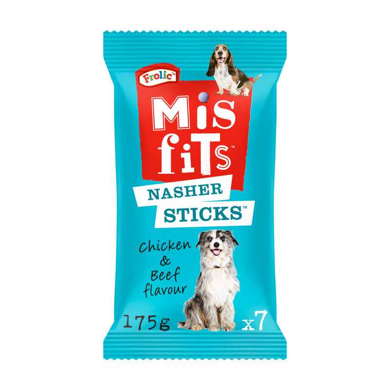 Misfits dog treats with chicken and beef 170g, imported from the UK