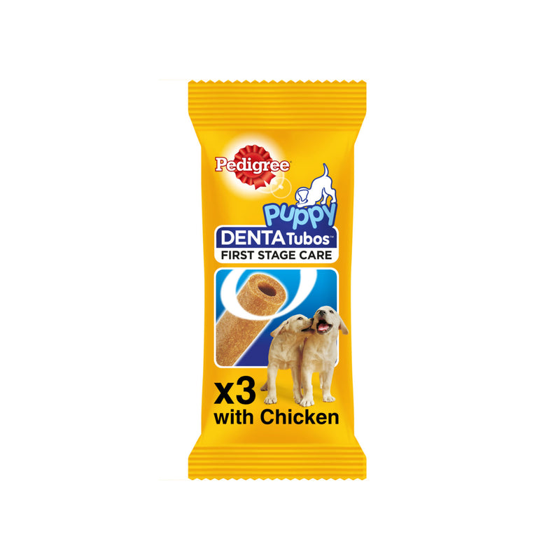 Pedigree DentaTubos puppy dog dental treats 72g, imported from the UK