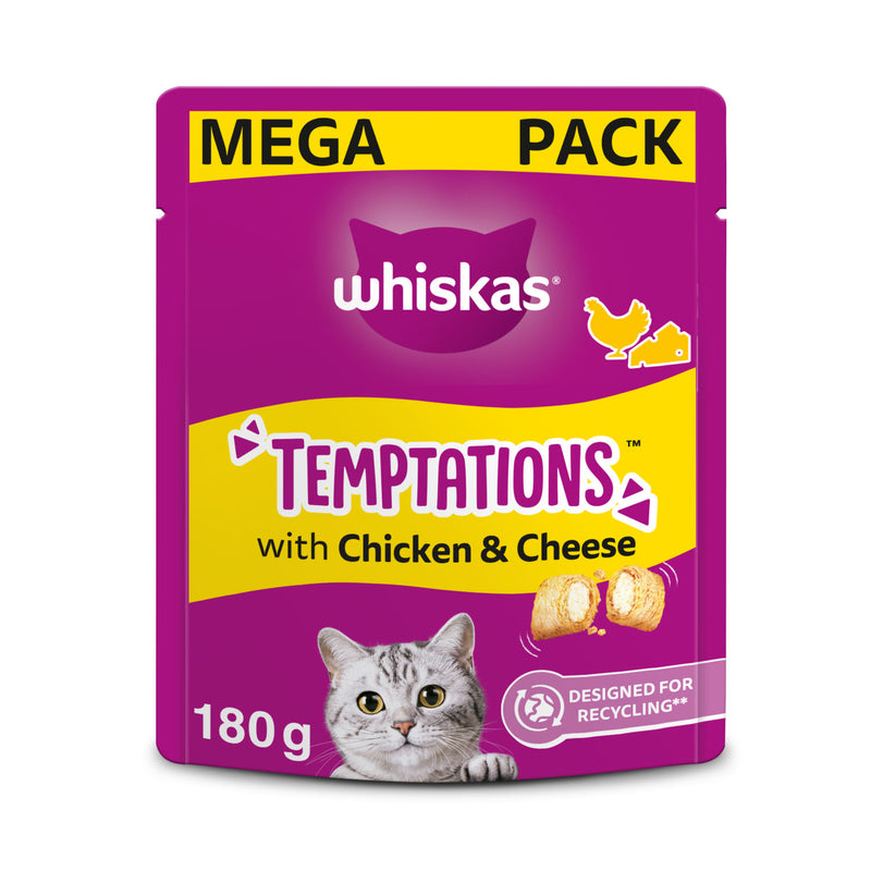 Whiskas cat treats with chicken and cheese 180g (British brand)