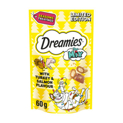 ASDA Dreamies Cat Treat Christmas Biscuit Mix with Turkey & Salmon 60g- Buy online at McGrocer
