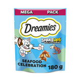 ASDA Dreamies Shake Ups Seafood Celebration Cat Treat Biscuits 180g- Buy online at McGrocer
