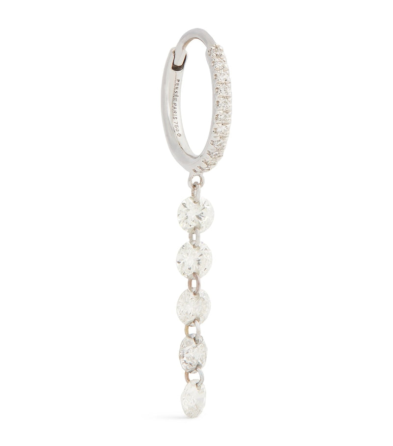 Persée white gold diamond hoop earring, imported from the UK