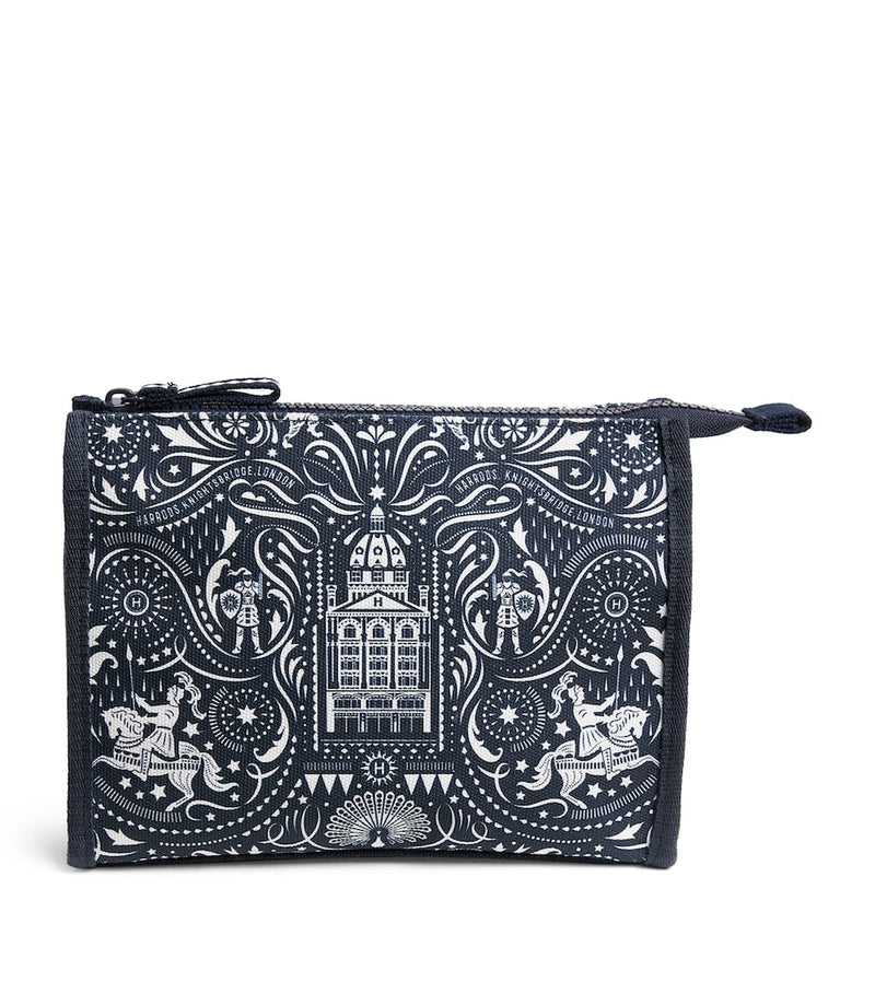 Harrods Knights of Brompton pouch with jacquard design, imported from the UK