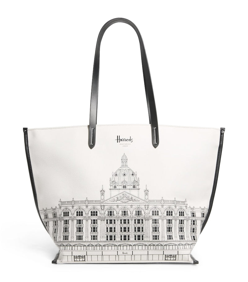 Harrods shopper bag with building landscape design 30x40cm (British brand)