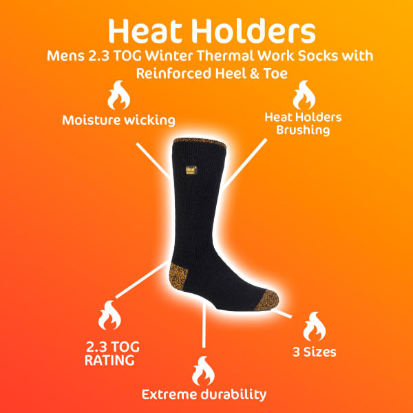 Heat Holders Mens Winter Thermal Work Socks, UK version